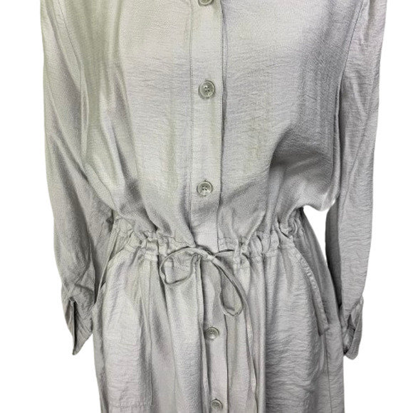 CHICO'S Light Gray Long Sleeve Blouson Shirt Dress‎ - Picture 9 of 15
